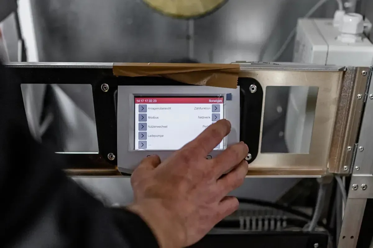 Einstellung einer Heizung am Touchdisplay