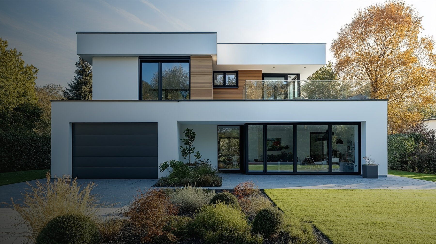 Modernes Einfamilienhaus mit Sicherheitstechnik von Hanse Protec